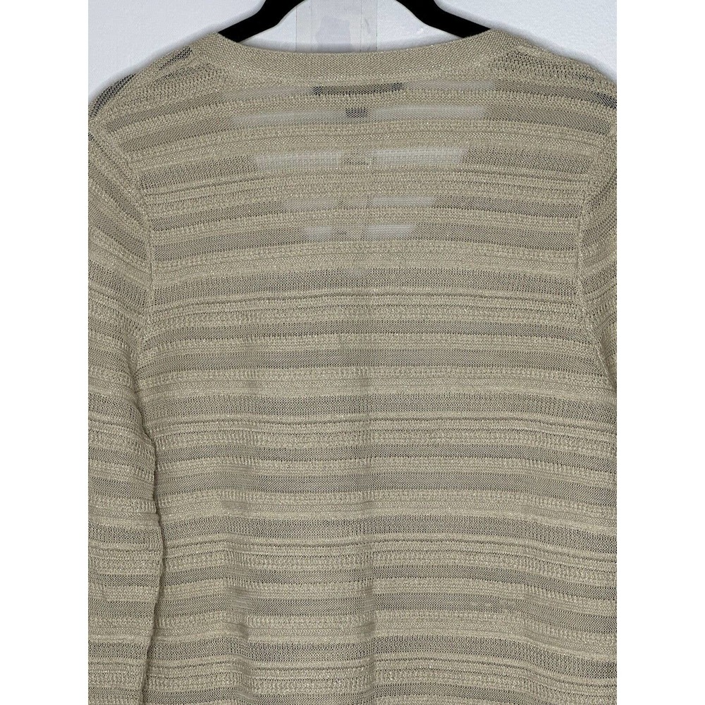 NWT Brooks Brothers Womens V Neck Metallic Sweater Medium Lightweight Semi Sheer - Picture 6 of 9